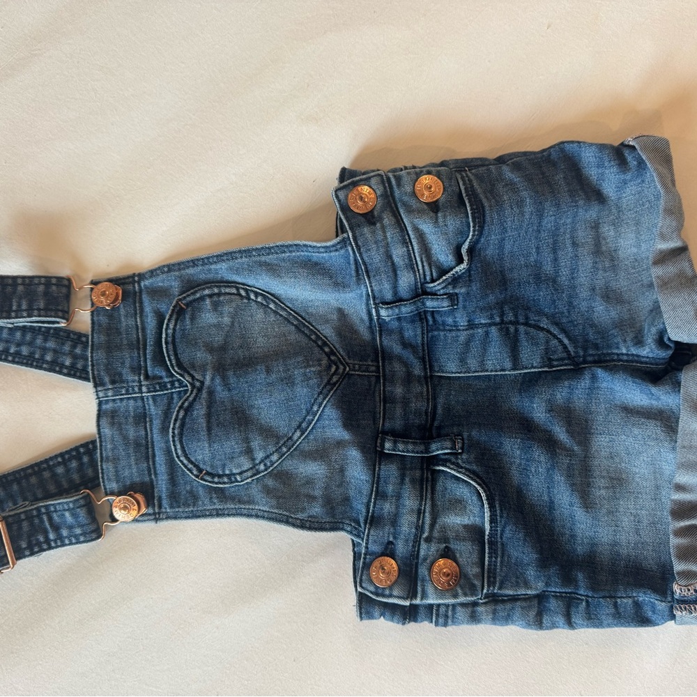 H&M Dark Blue Denim Heart-Pocket Kids Overalls
